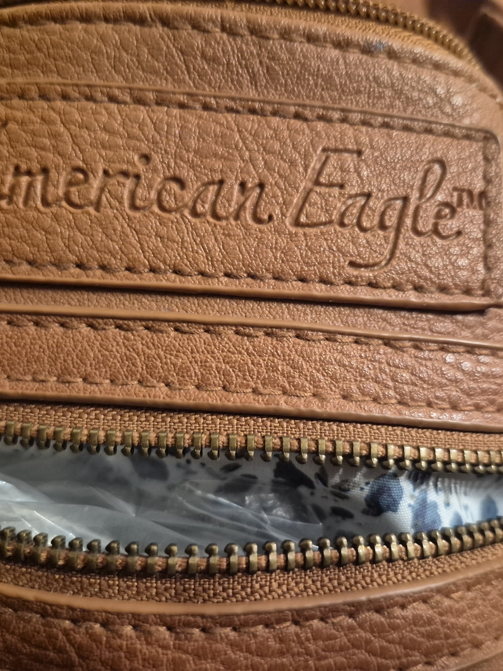 American Eagle Outfitters Cognac Faux-Leather Crossbody Pouch - Picture 2 of 9
